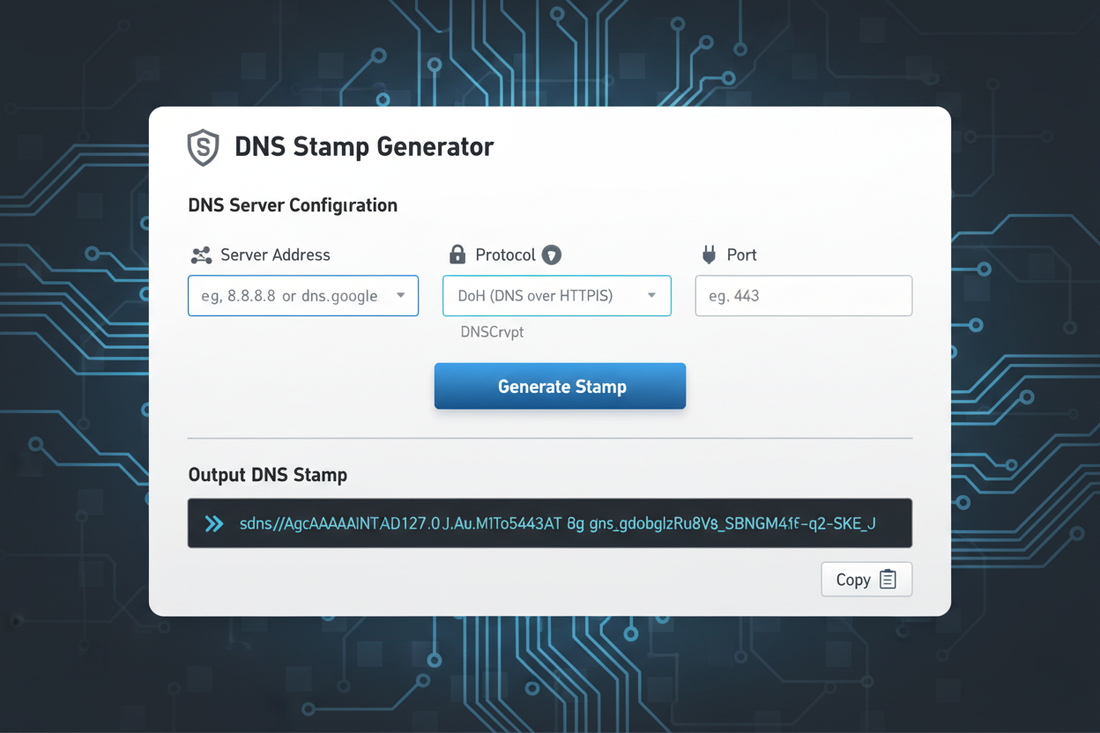 DNS Stamp Generator and Decoder Tool